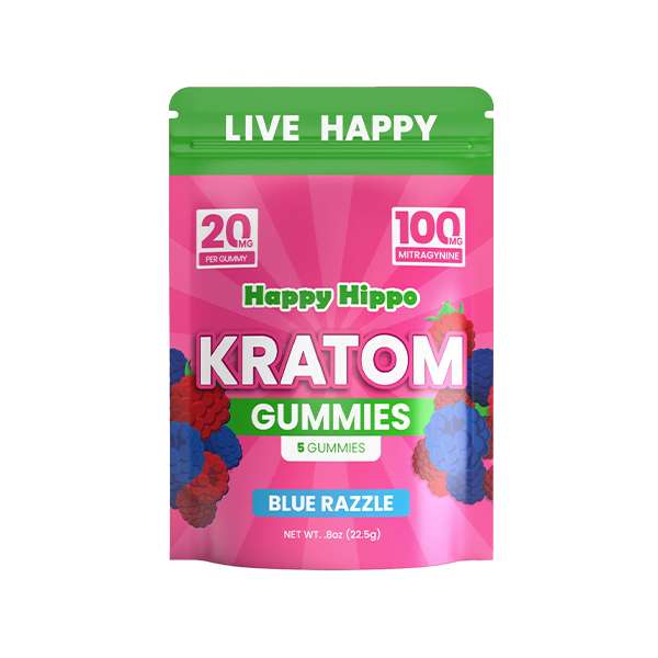 Happy Hippo Kratom Gummies - Cherry Limeade 5ct