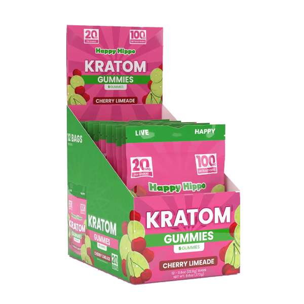 Happy Hippo Kratom Gummies - Cherry Limeade CASE