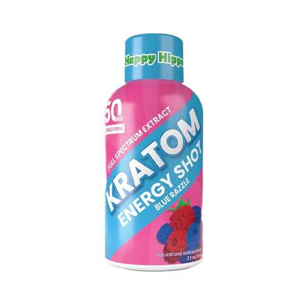 Happy Hippo Kratom Energy Shot 2oz - Blue Razzle