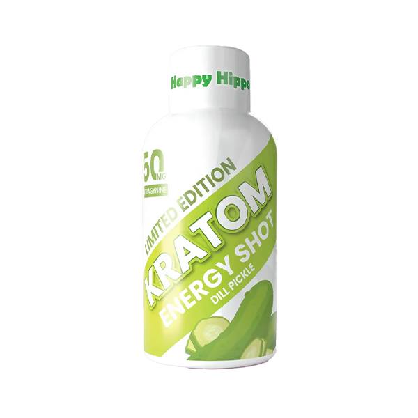 Happy Hippo Kratom Energy Shot 2oz - NEW Dill Pickle