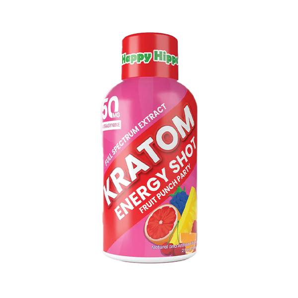 Happy Hippo Kratom Energy Shot 2oz - Fruit Punch Party