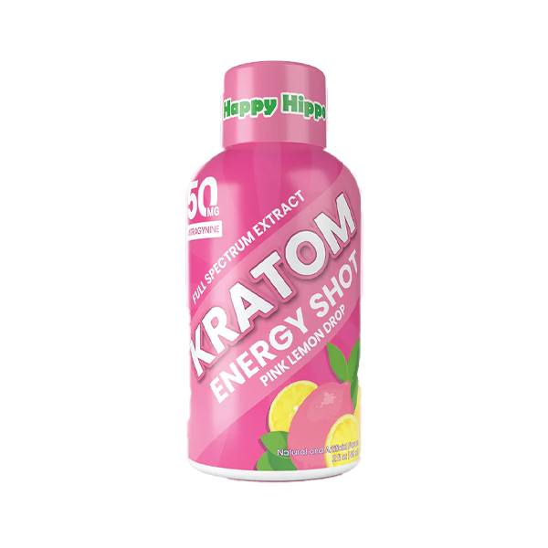 Happy Hippo Kratom Energy Shot 2oz - Pink Lemon Drop