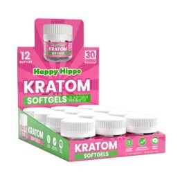 Happy Hippo Kratom Extract Softgels 30mg - 12 Bottles