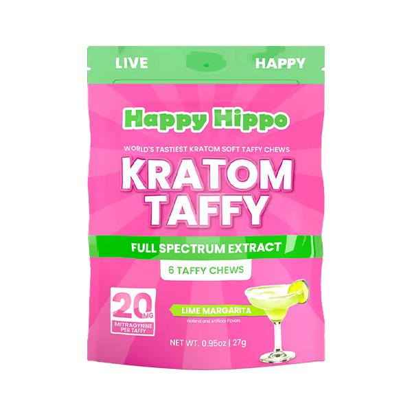 Happy Hippo Kratom Extract Taffy - 20mg Mitragynine - Lime Margarita