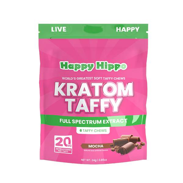 Happy Hippo Kratom Extract Taffy - 20mg Mitragynine - Mocha