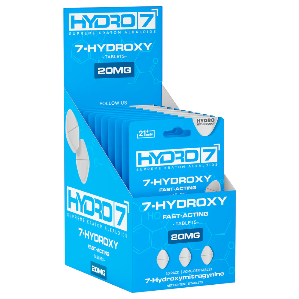 Hydro 7 - 7-Hydroxy Kratom Pills 20mg/5ct 10 pack