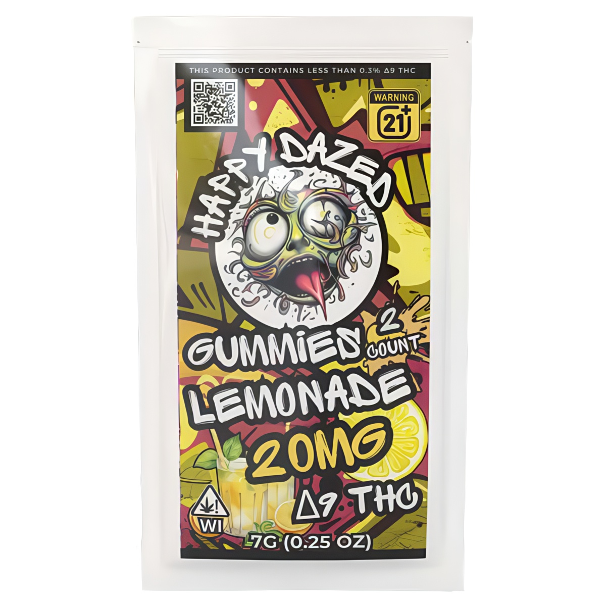 Happy Dazed D9 Gummies 2 count - Lemonade