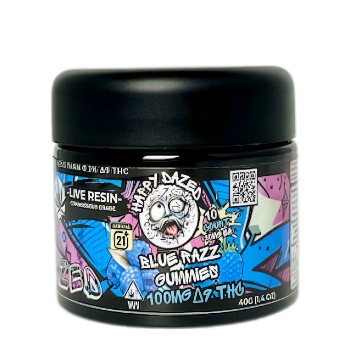 Happy Dazed Live Resin Delta 9 Gummies 10ct - Blue Razz