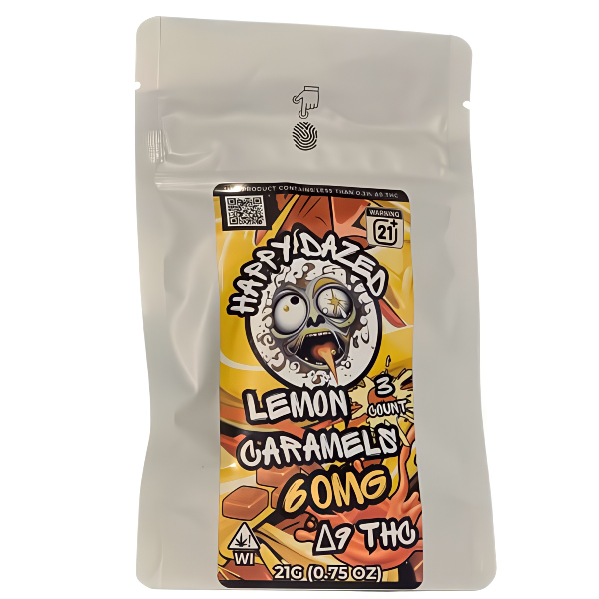 Happy Dazed Caramels 3ct 60mg - Lemon