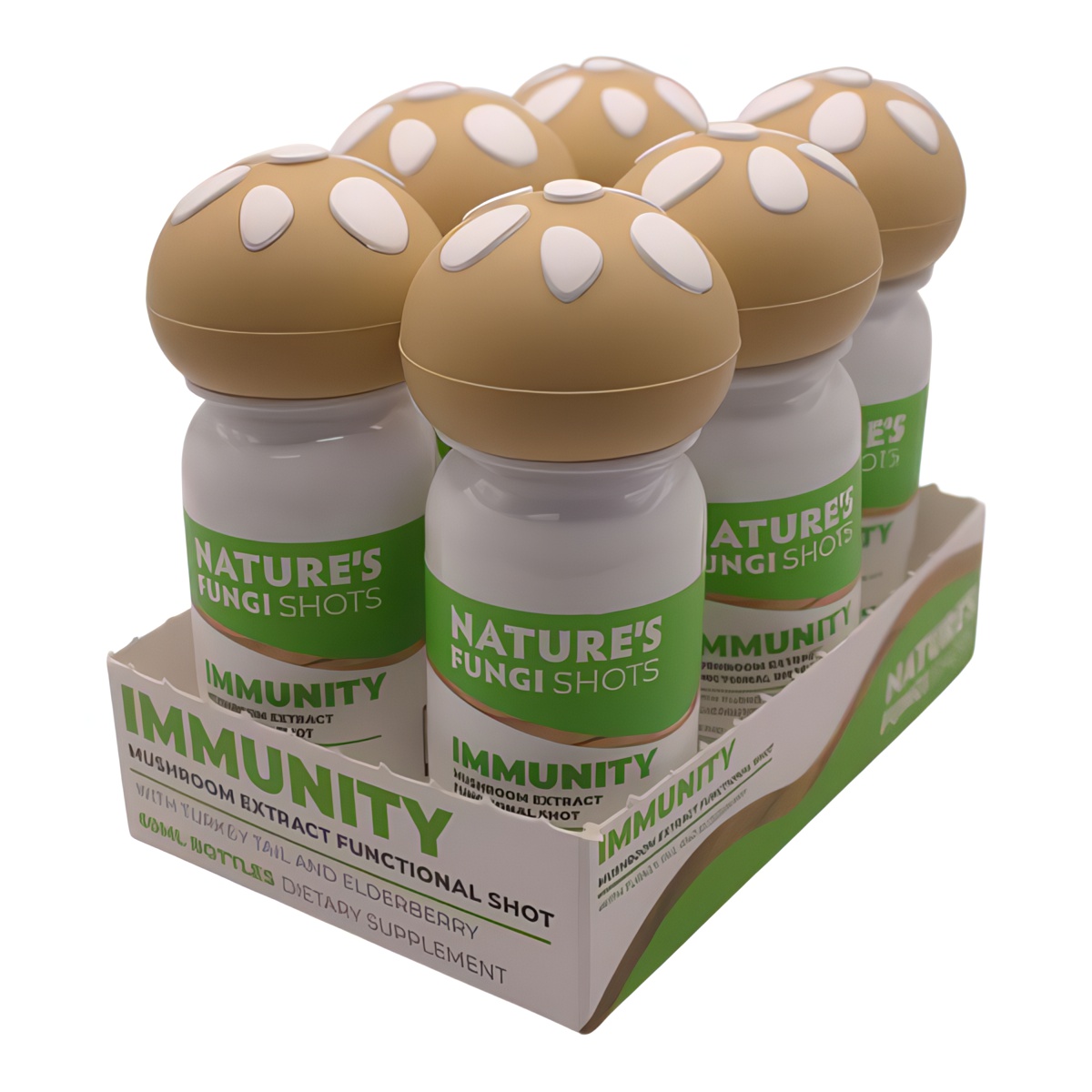 Nature's Fungi Mushroom Extract Functional Shots 6-Pack - Immunity side view