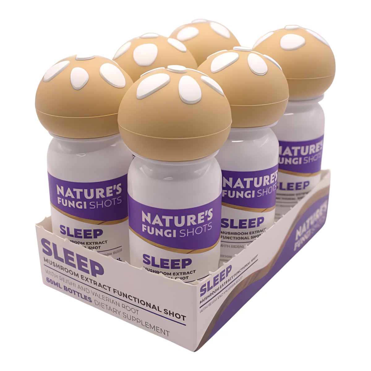 Nature's Fungi Mushroom Extract Functional Shots 6-Pack - Sleep side view