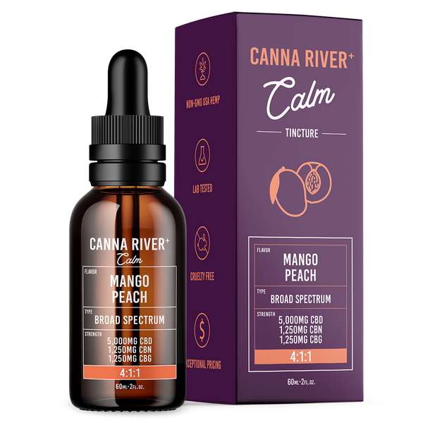 Canna River⁺ Broad Spectrum CBD Calm Tincture 60mL - Mango Peach