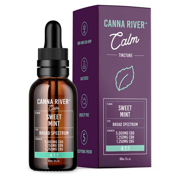 Canna River⁺ Broad Spectrum CBD Calm Tincture 60mL - Sweet Mint
