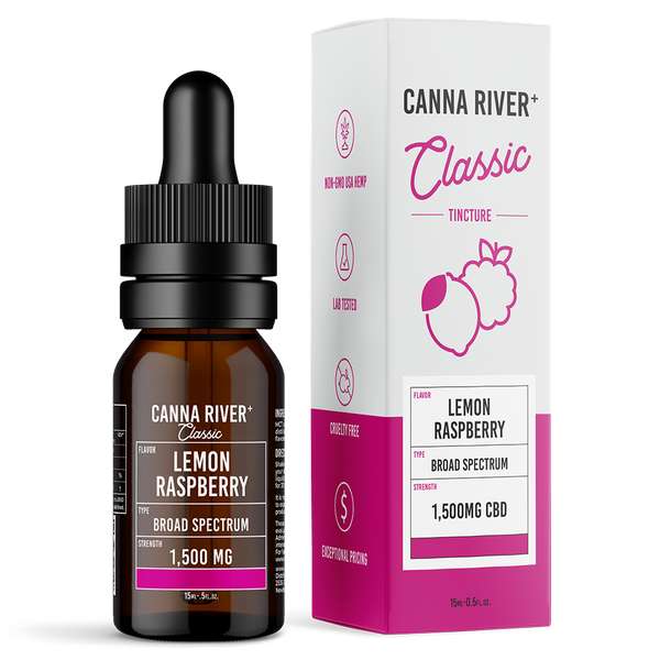 Broad Spectrum CBD Classic Tincture - Lemon Raspberry - 15mL