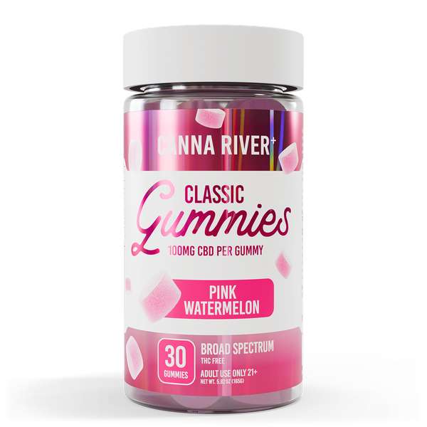 Canna River Broad Spectrum Classic CBD Gummies 100mg - Pink Watermelon