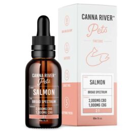 Canna River⁺ Broad Spectrum CBD Pet Tincture 60mL - 2000mg CBD + 1000mg CBG - Salmon