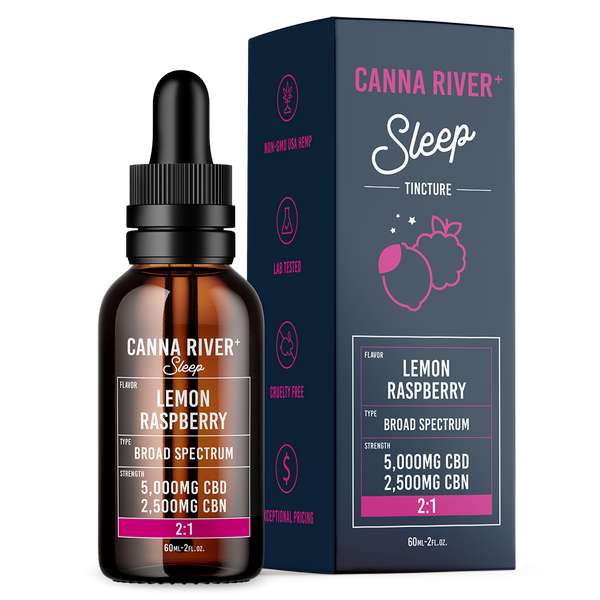 Canna River⁺ Broad Spectrum CBD Sleep Tincture 60mL - Lemon Raspberry