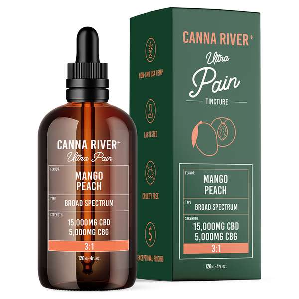 Canna River⁺ Broad Spectrum CBD Ultra Pain Tincture 120mL - Mango Peach