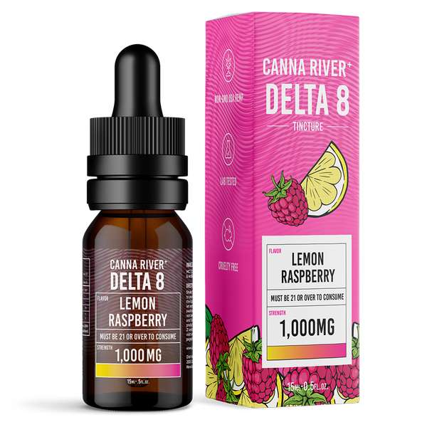 Canna River⁺ Delta 8 Tincture 1000mg - Lemon Raspberry