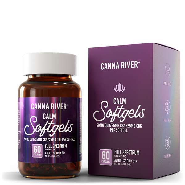 Canna River⁺ Full Spectrum CBD Softgels 60ct- Calm