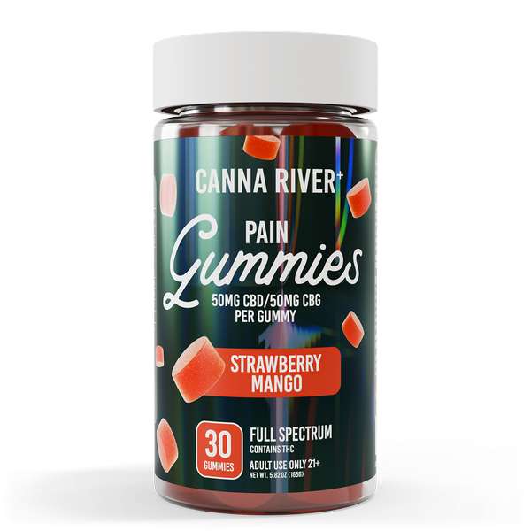 Canna River⁺ Full Spectrum Pain CBD Gummies 30 Count - Strawberry Mango