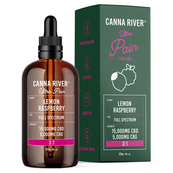 Canna River⁺ Full Spectrum CBD Ultra Pain Tincture 20000mg - Lemon Raspberry
