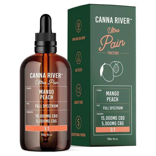 Canna River⁺ Full Spectrum CBD Ultra Pain Tincture 20000mg - Mango Peach
