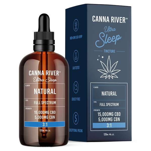Canna River⁺ Full Spectrum CBD Ultra Sleep Tincture 15000 CBD + 5000 CBN - Natural