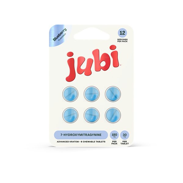 Jubi 7oh Extract Chewable Kratom Tablets 30mg | 6ct - Blueberry