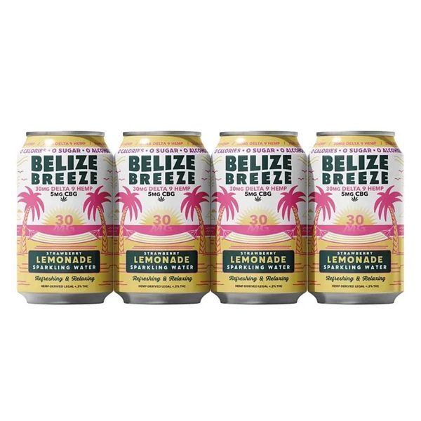 Wild Orchard D9 THC Infused Sparkling Water 30mg - Strawberry Lemonade - Four cans