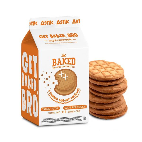 Wild Orchard Baked Delta-9 Peanut Bud-der Cookies - 4pk