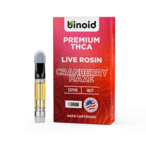 Binoid THC-A Vape Live Rosin Carts 1 Gram - Cranberry Haze (Sativa)