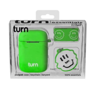 Turn Hemp 100% Essentials Kit - Smiley Podpak Silicone Case - Neon green