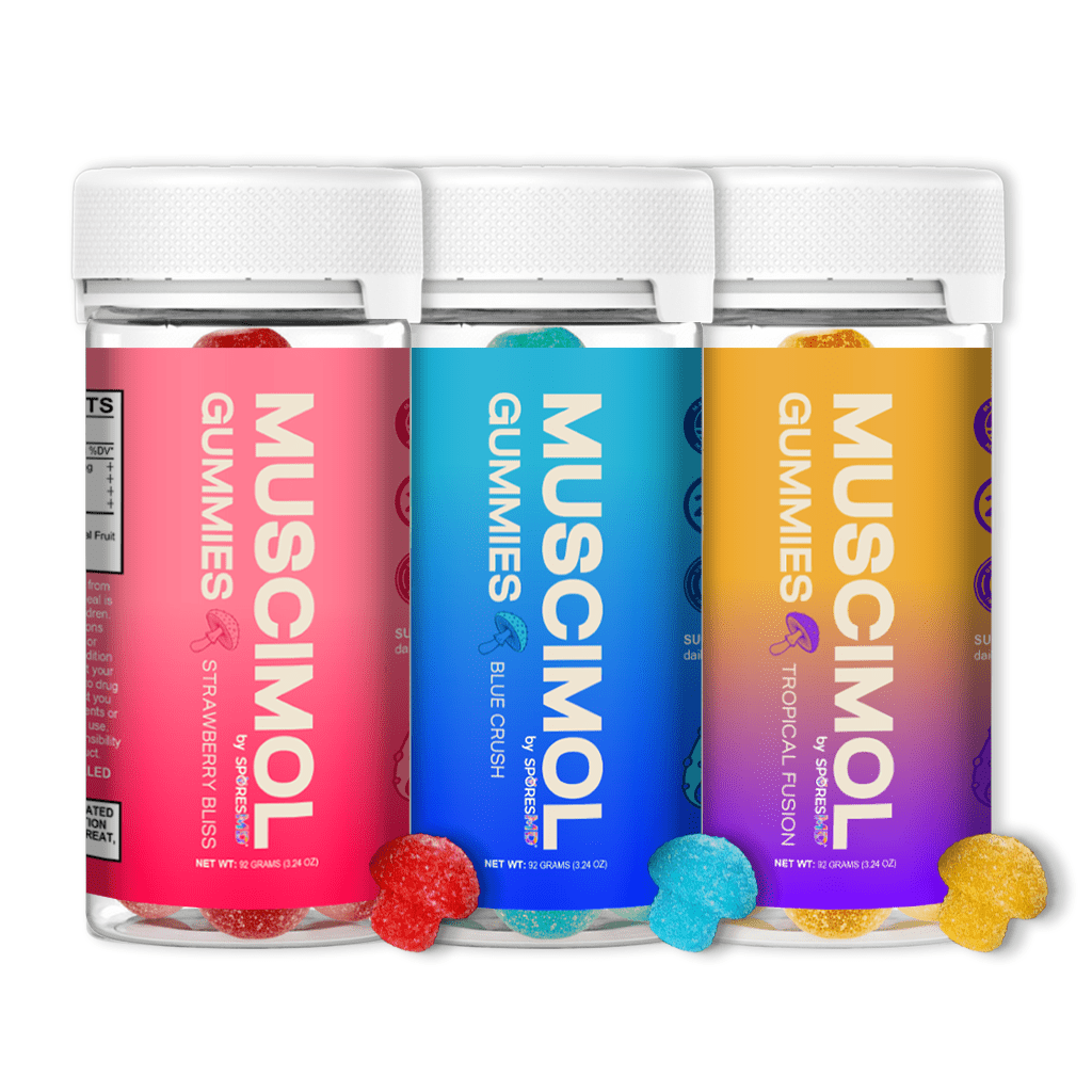 2025 NEW GUMMIES JARS_ALL FLAVORS - Pure CBD Now Muscimol Gummies 15 Counts - 3-Pack All Flavors