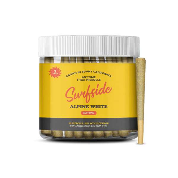 Surfside Anytime THCA Pre-Rolls – 50 Count - Alpine White